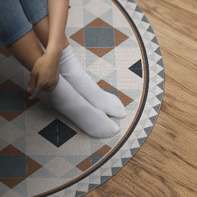 Runder vinyl teppich Geometrisches Mosaik schöne Fliese