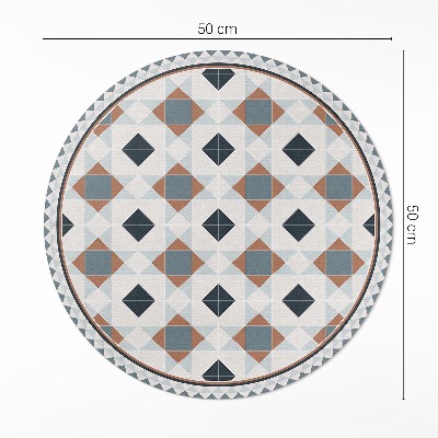 Runder vinyl teppich Geometrisches Mosaik schöne Fliese