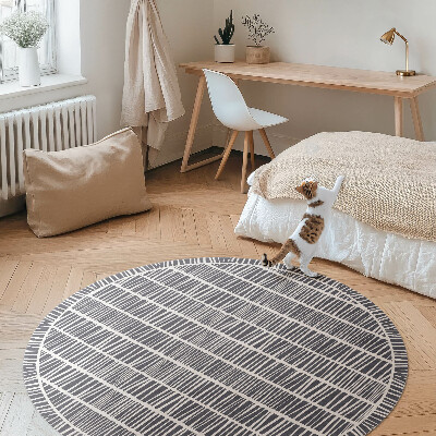 Runder vinyl teppich läufer Abstraktes Linienmuster aus winzigen Linien