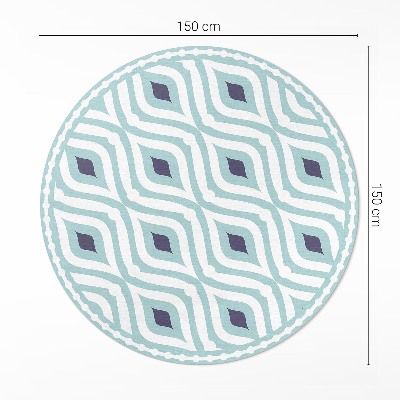 Runder teppich auf pvc Abstrakte Welle stilvolles Design