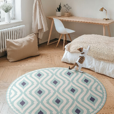 Runder teppich auf pvc Abstrakte Welle stilvolles Design
