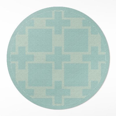 Runder vinyl teppich läufer Pluspunkte und Quadrate Abstraktion
