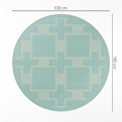 Runder vinyl teppich läufer Pluspunkte und Quadrate Abstraktion