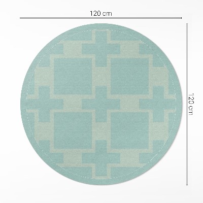 Runder vinyl teppich läufer Pluspunkte und Quadrate Abstraktion