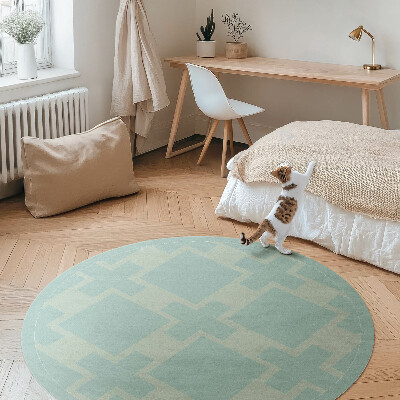 Runder vinyl teppich läufer Pluspunkte und Quadrate Abstraktion