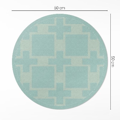Runder vinyl teppich läufer Pluspunkte und Quadrate Abstraktion
