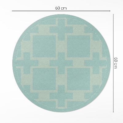 Runder vinyl teppich läufer Pluspunkte und Quadrate Abstraktion