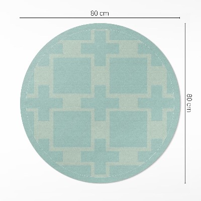 Runder vinyl teppich läufer Pluspunkte und Quadrate Abstraktion