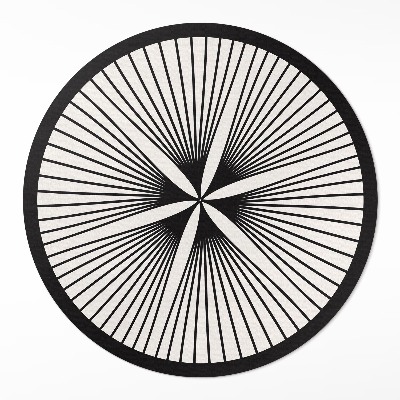 Runder vinyl teppich läufer Stilvolle Blume aus dunklen Linien