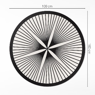 Runder vinyl teppich läufer Stilvolle Blume aus dunklen Linien