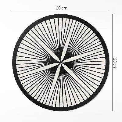 Runder vinyl teppich läufer Stilvolle Blume aus dunklen Linien
