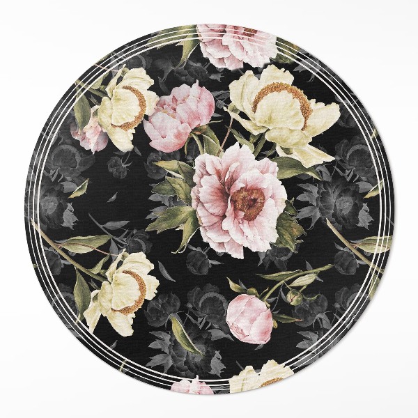 Runder teppich pvc Elegante Vintage-Blumen
