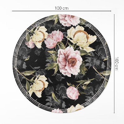 Runder teppich pvc Elegante Vintage-Blumen