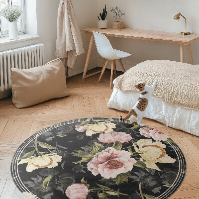 Runder teppich pvc Elegante Vintage-Blumen