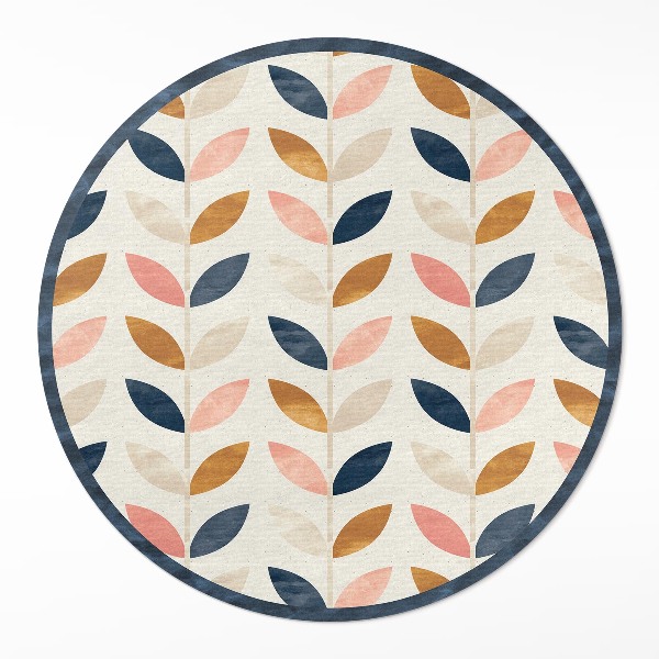 Runder teppich auf pvc Winzige Blütenblätter im Aquarell-Stil Boho