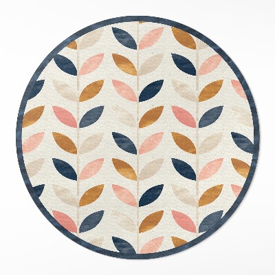 Runder teppich auf pvc Winzige Blütenblätter im Aquarell-Stil Boho