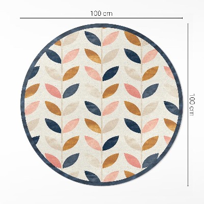 Runder teppich auf pvc Winzige Blütenblätter im Aquarell-Stil Boho
