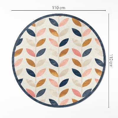 Runder teppich auf pvc Winzige Blütenblätter im Aquarell-Stil Boho