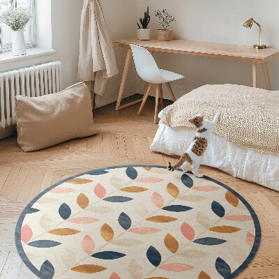 Runder teppich auf pvc Winzige Blütenblätter im Aquarell-Stil Boho