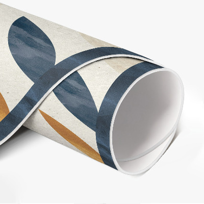Runder teppich auf pvc Winzige Blütenblätter im Aquarell-Stil Boho