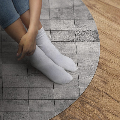 Runder vinyl teppich läufer Helle Steinfliesen industriell