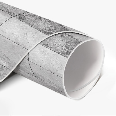 Runder vinyl teppich läufer Helle Steinfliesen industriell