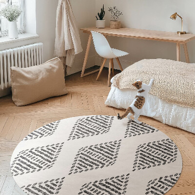 Runder vinyl teppich Rhomben aus Linien