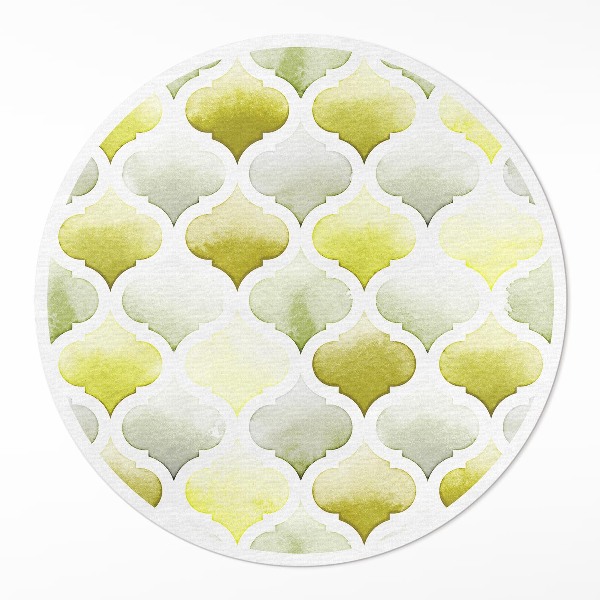 Runder vinyl teppich läufer Marokkanische Zitronen Aquarell Mosaik