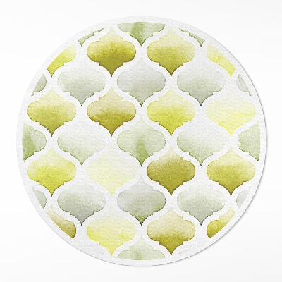 Runder vinyl teppich läufer Marokkanische Zitronen Aquarell Mosaik