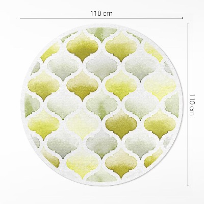 Runder vinyl teppich läufer Marokkanische Zitronen Aquarell Mosaik