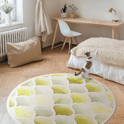 Runder vinyl teppich läufer Marokkanische Zitronen Aquarell Mosaik
