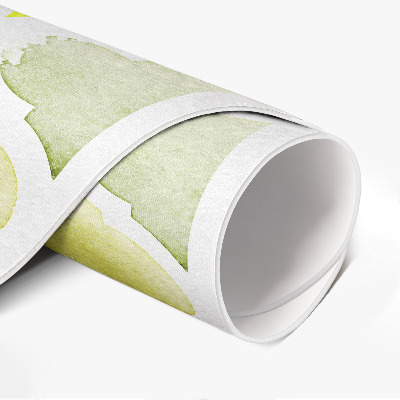 Runder vinyl teppich läufer Marokkanische Zitronen Aquarell Mosaik