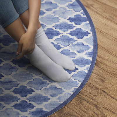 Runder teppich auf pvc Mediterrane Mosaik-Aquarellfliese