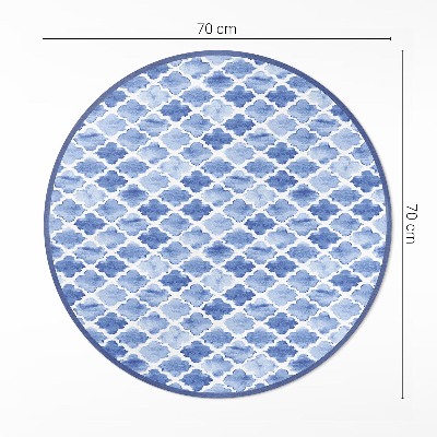 Runder teppich auf pvc Mediterrane Mosaik-Aquarellfliese