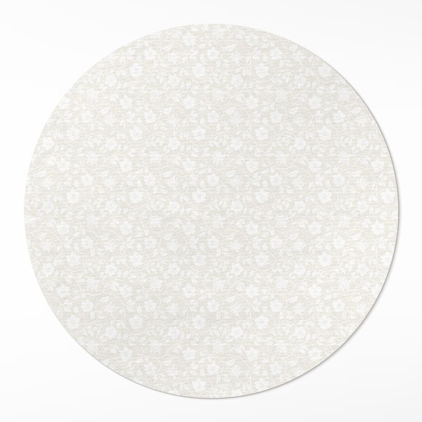 Runder pvc teppich Winzige zarte Wiesenblumen im Boho-Stil