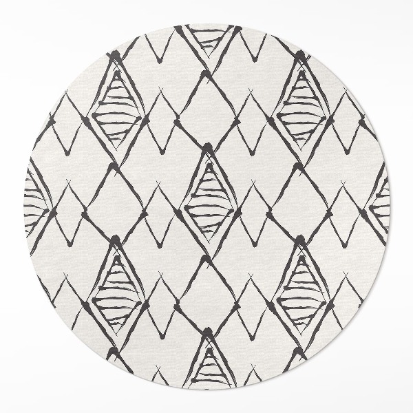 Runder vinyl teppich läufer Berggipfel Muster Boho Abstraktion