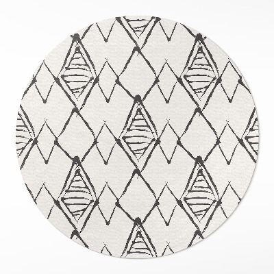 Runder vinyl teppich läufer Berggipfel Muster Boho Abstraktion