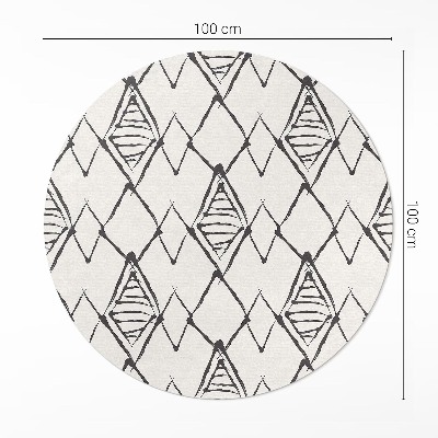 Runder vinyl teppich läufer Berggipfel Muster Boho Abstraktion