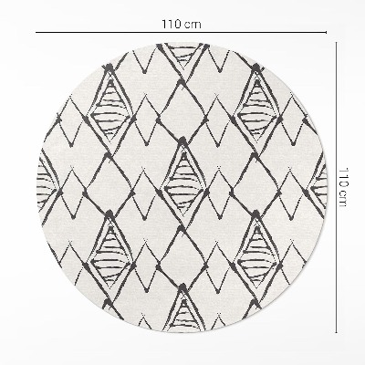 Runder vinyl teppich läufer Berggipfel Muster Boho Abstraktion