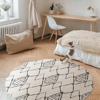 Runder vinyl teppich läufer Berggipfel Muster Boho Abstraktion