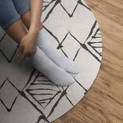 Runder vinyl teppich läufer Berggipfel Muster Boho Abstraktion