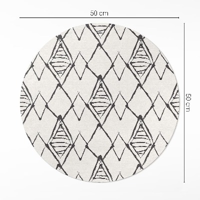 Runder vinyl teppich läufer Berggipfel Muster Boho Abstraktion