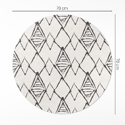 Runder vinyl teppich läufer Berggipfel Muster Boho Abstraktion