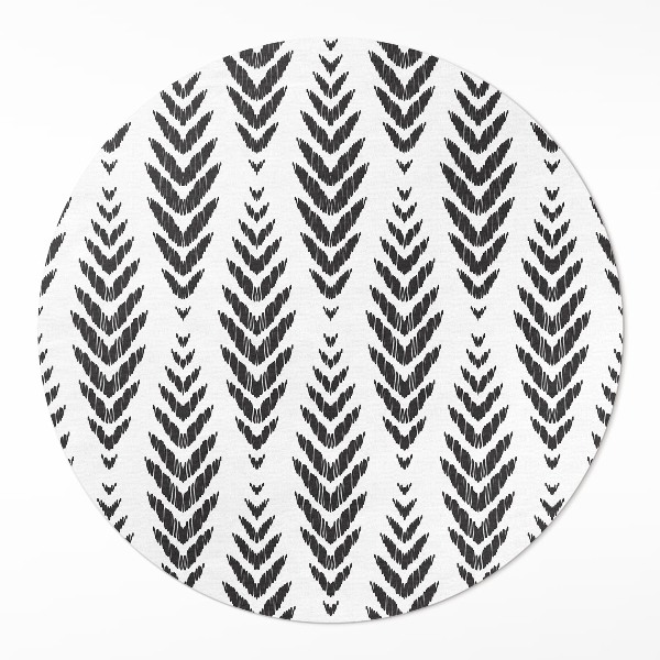Runder teppich pvc Fischgrätenmuster Pflanzenmotiv Boho