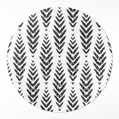 Runder teppich pvc Fischgrätenmuster Pflanzenmotiv Boho