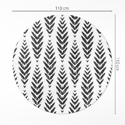 Runder teppich pvc Fischgrätenmuster Pflanzenmotiv Boho
