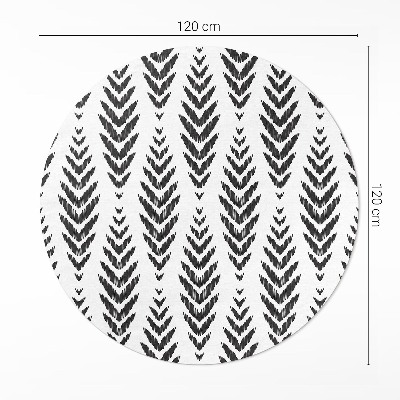 Runder teppich pvc Fischgrätenmuster Pflanzenmotiv Boho