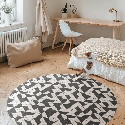 Runder vinyl teppich Mode Steinmosaik mit Marmor