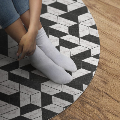 Runder vinyl teppich Mode Steinmosaik mit Marmor