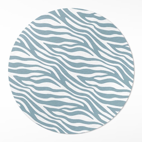 Runder vinyl teppich läufer Abstrakte Boho-Wellen in Pastellblau